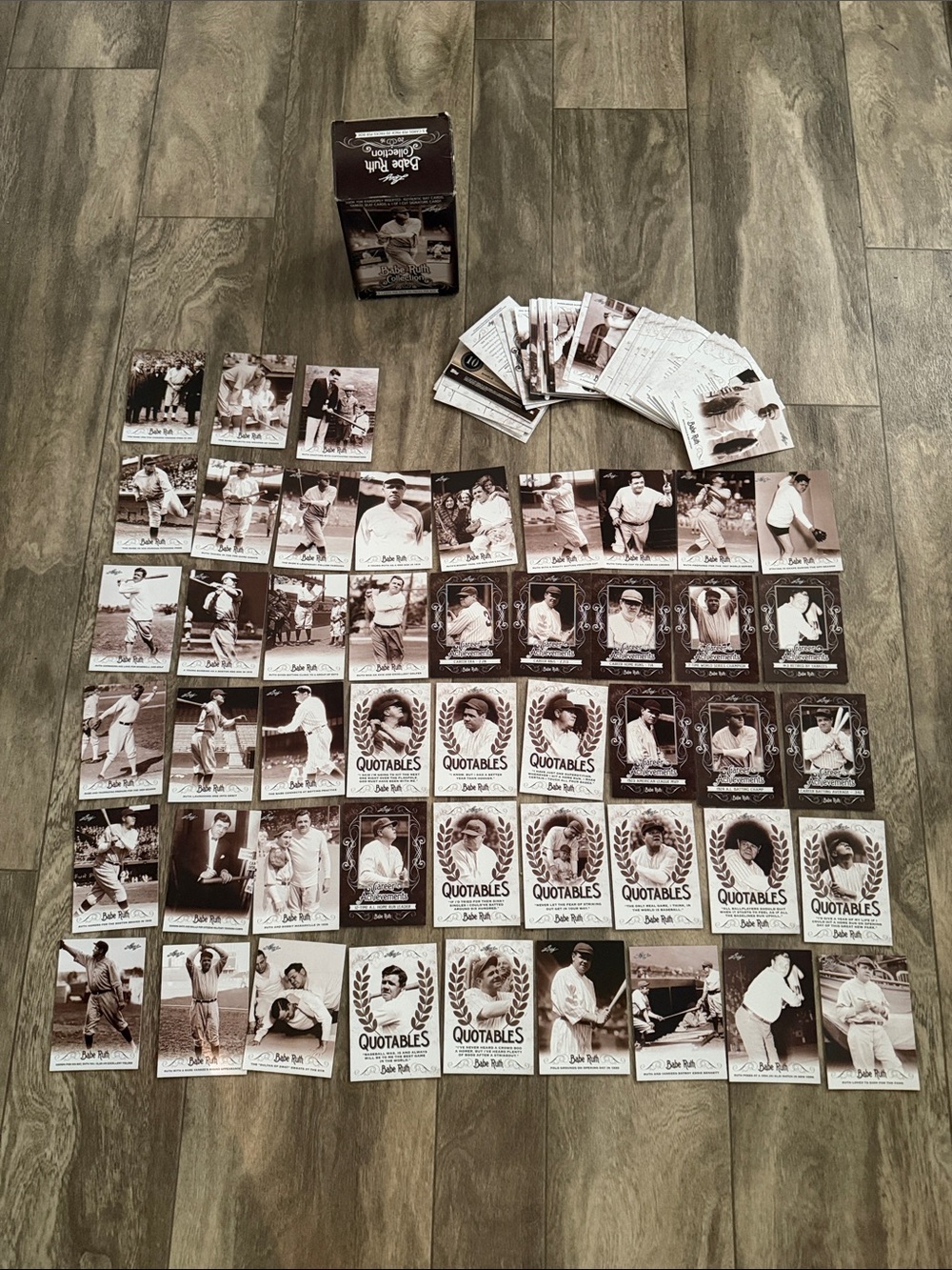 Babe Ruth Vintage Style Black-and-White Baseball Card Set - Quotables Collection
